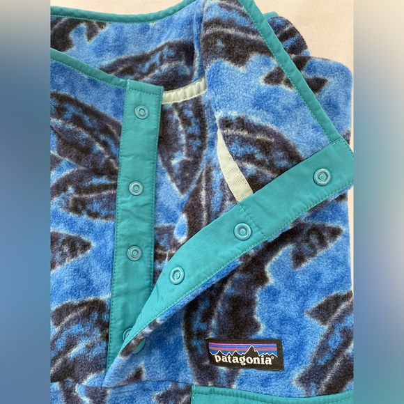 Patagonia Synchilla Snap-T Pullover Women's Size M Leaping Oasis Blue Fish - Picture 4 of 15
